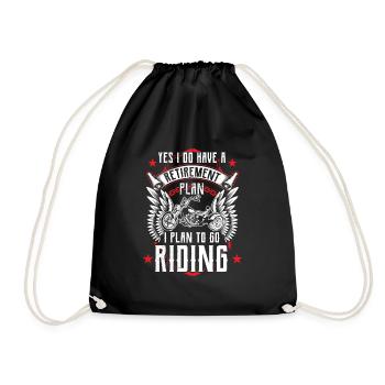 Retirement Gift For Biker Grandpa Dad & Husband - Drawstring Bag - black - Front