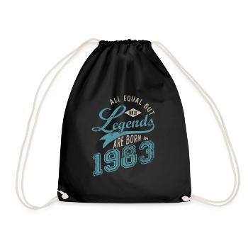 Legends are born in 1983 born in birthday 40 years - Drawstring Bag - black - Front