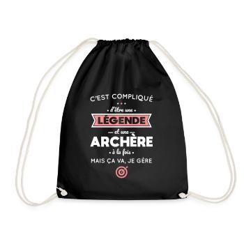 Compliqué d'être une légende et une archère - Sac de sport léger - noir - Devant