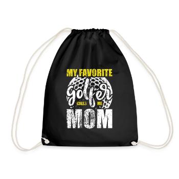My Favorite Golfer Calls Me Mom Women Funny - Drawstring Bag - black - Front