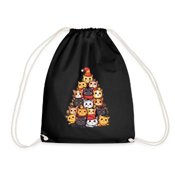 Chats dans la magie de Noël - Parfait pour - Sac de sport léger - noir - Devant