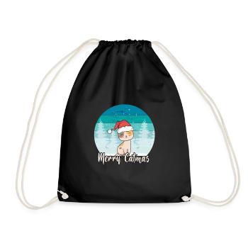 Joyeux Catmas | Cadeau de Noël pour chat Kitty Kitten - Sac de sport léger - noir - Devant