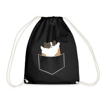 Cochon d’Inde coloré - Dans poche poitrine / poche chemise - Sac de sport léger - noir - Devant