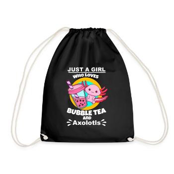 Bubble Tea Bubble Tee Mädchen Geschenk - Turnbeutel - Schwarz - Vorne