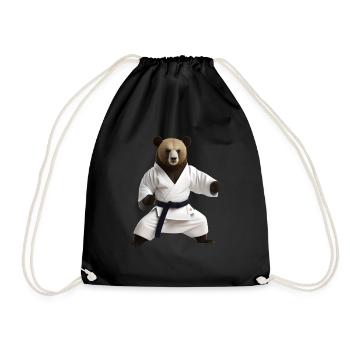Karateka Bear - Drawstring Bag - black - Front