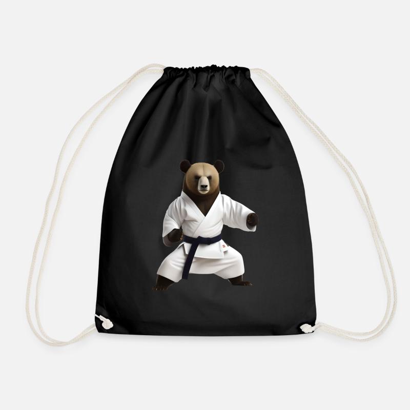 Karateka Bär - Turnbeutel - Schwarz