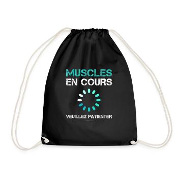 T-Shirt Humor Bodybuilding Gift Sport - Muscle - Drawstring Bag - black - Front