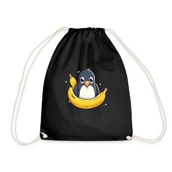 Süßer Pinguin auf einer Banane - Turnbeutel - Schwarz - Vorne
