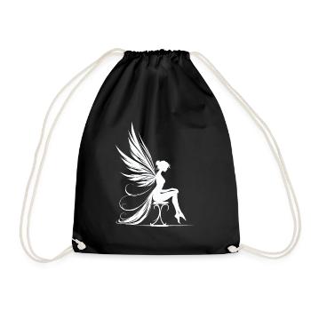 Thought wings in the moonlight - Drawstring Bag - black - Front