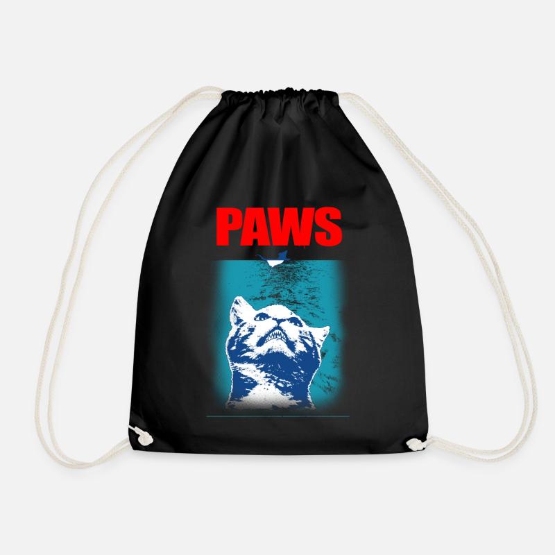 Paws - Pfoten - Katze - Cat katzen-shirt Tees - Turnbeutel - Schwarz