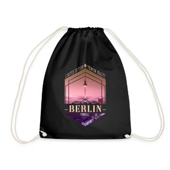 Berlin Deutschland Stadt Skyline Heimat Liebe - Turnbeutel - Schwarz - Vorne