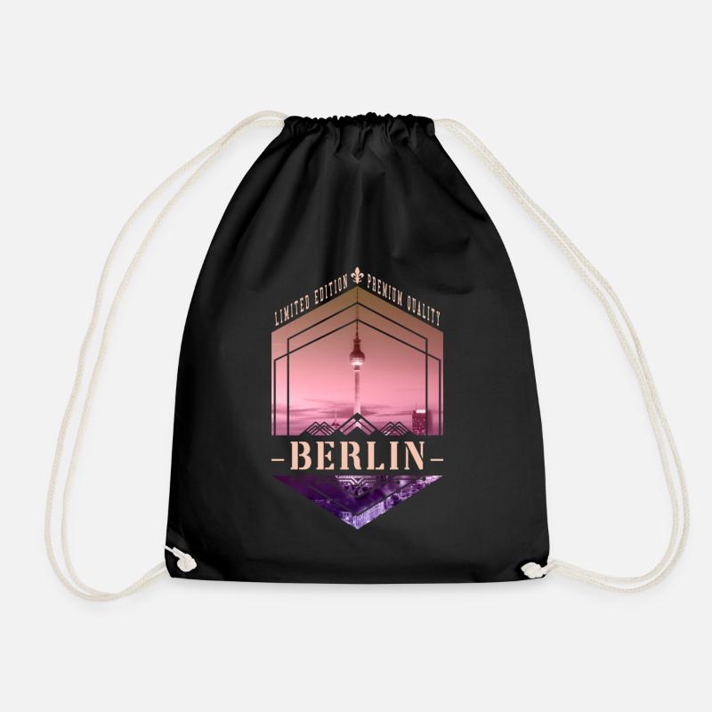 Berlin Deutschland Stadt Skyline Heimat Liebe - Turnbeutel - Schwarz