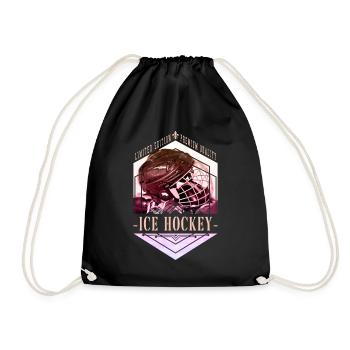 Eishockey Helm Vintage Retro Spieler Sport Team - Turnbeutel - Schwarz - Vorne