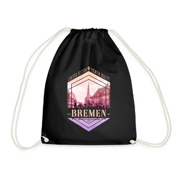 Brême Allemagne City Skyline Vintage Retro - Sac de sport léger - noir - Devant