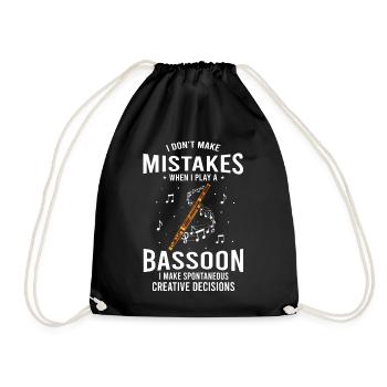 Bassoon Wind Instrument Design for Bassoonist - Drawstring Bag - black - Front