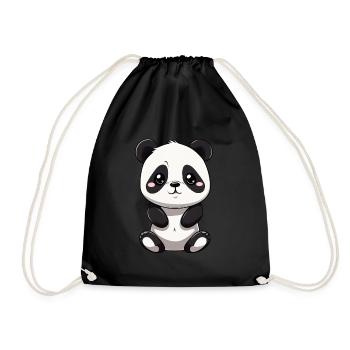 Cute Baby Panda - Chemise Anime - Sac de sport léger - noir - Devant