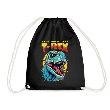 T-Rex Dinosaur Dino Tyrannosaurus Rex Vintage - Drawstring Bag - black - Front