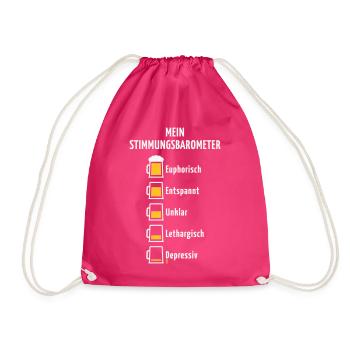 Mein Stimmungsbarometer (Bier / V2 / NEG) - Turnbeutel - Fuchsia - Vorne