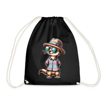 Meerkat in summer - Drawstring Bag - black - Front