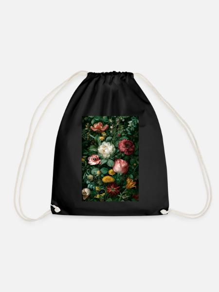 Wildflowers 0001 - Drawstring Bag - black