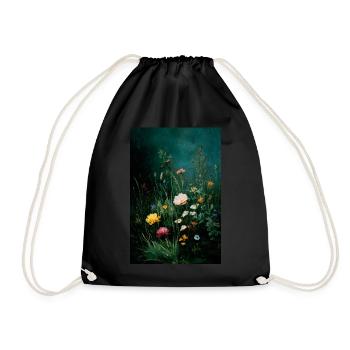 Wildflowers 0002 - Turnbeutel - Schwarz - Vorne