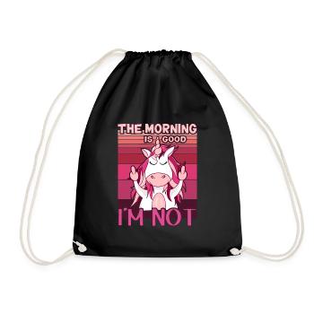 La licorne maléfique montre le majeur. Grouch du matin - Sac de sport léger - noir - Devant