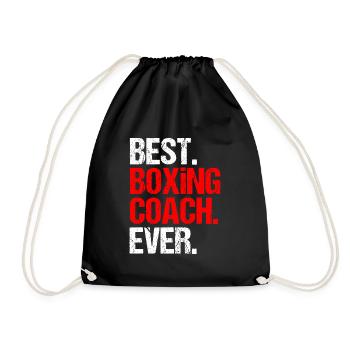 Best Boxing Coach Ever Boxer Gift - Drawstring Bag - black - Front
