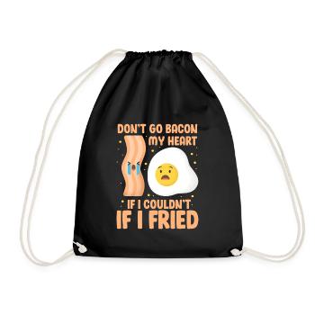 bacon egg Design pour les amateurs de blagues de chansons - Sac de sport léger - noir - Devant