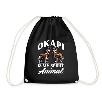 okapi is my spirit animal Design for a okapi lover - Drawstring Bag - black - Front