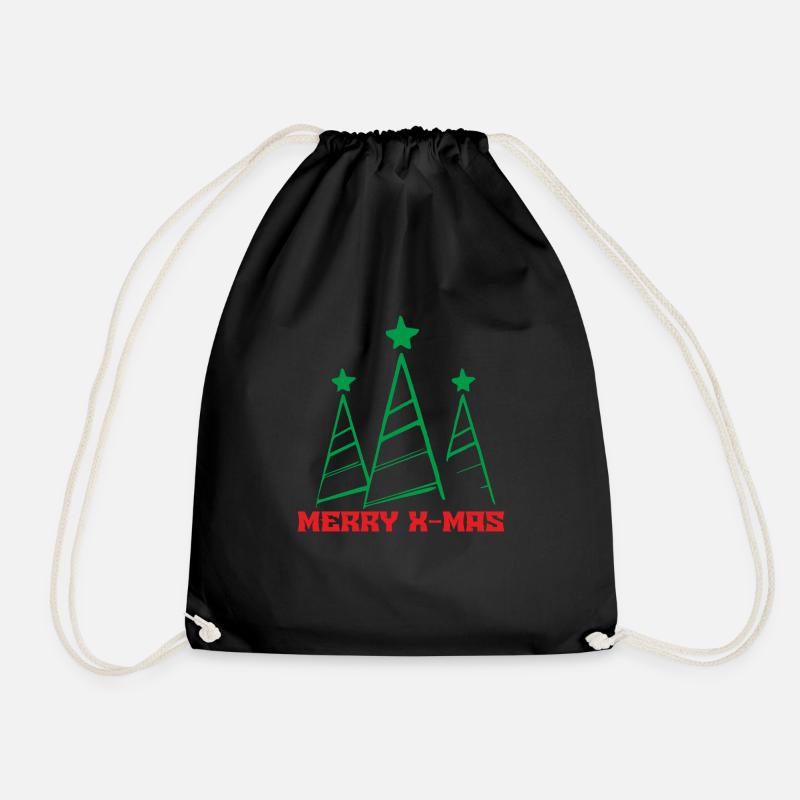 Christmas xmas - Drawstring Bag - black