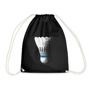 Badminton shuttlecock - Drawstring Bag - black - Front