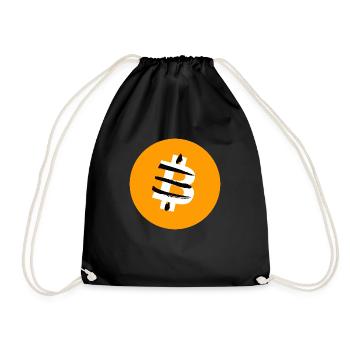 Retro X Bitcoin Crypto Satoshis Symbol 21 - Turnbeutel - Schwarz - Vorne