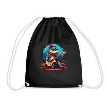 Crocodile à bascule avec guitare électrique pour petits et grands - Sac de sport léger - noir - Devant