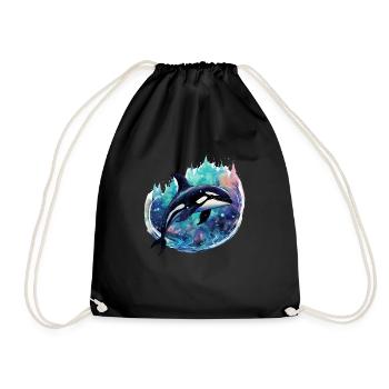 Orque pour les fans d’animaux marins, cadeau de vacances baleine - Sac de sport léger - noir - Devant