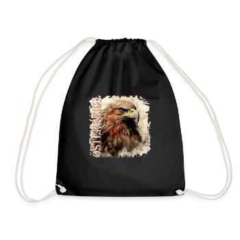 Austria with Art Eagle, Gift Austria - Drawstring Bag - black - Front