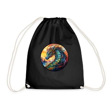 Dragon élégant, animal de pouvoir pour la force et la protection - Sac de sport léger - noir - Devant