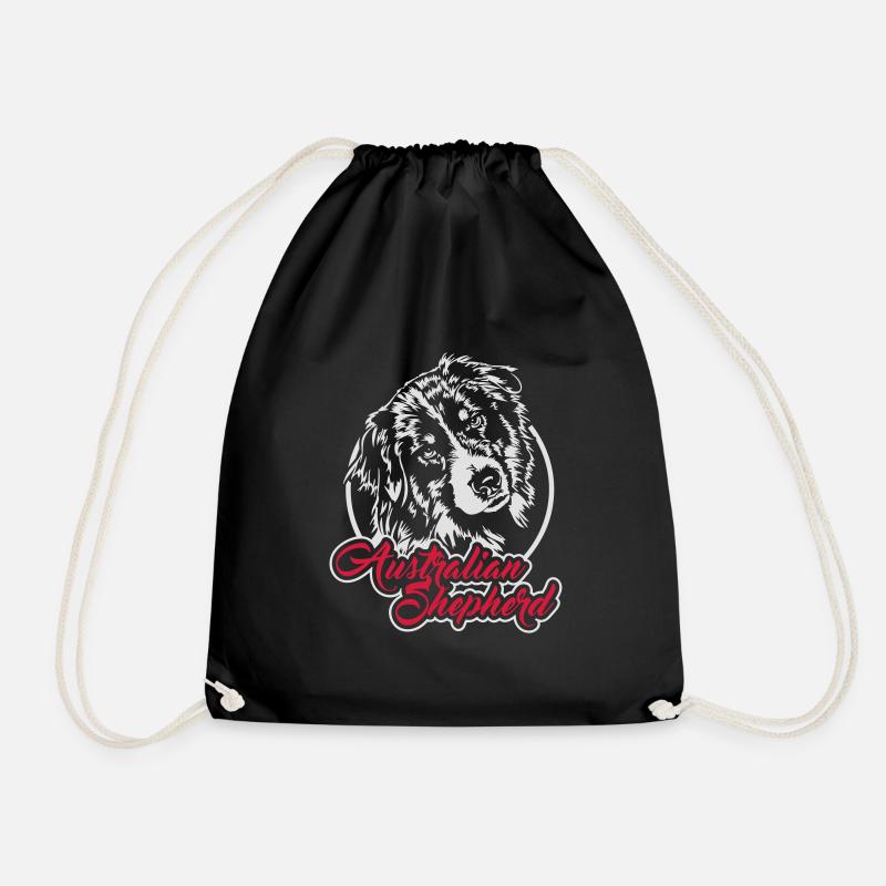 AUSTRALIAN SHEPHERD - Drawstring Bag - black