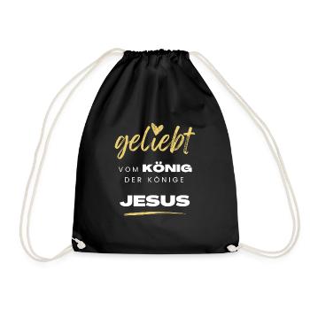 Geliebt vom König der Könige Jesus - Turnbeutel - Schwarz - Vorne