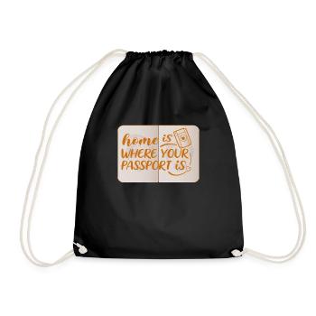 Travel-Saying-Home is... - Drawstring Bag - black - Front
