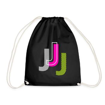 J Letter - Drawstring Bag - black - Front