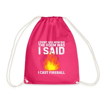 Fireball Brettspiel Nerd Geek Geschenk - Turnbeutel - Fuchsia - Vorne