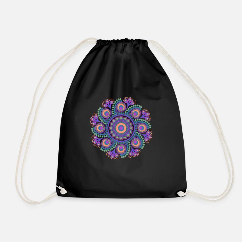 Rainbow Dot Mandala - Turnbeutel - Schwarz