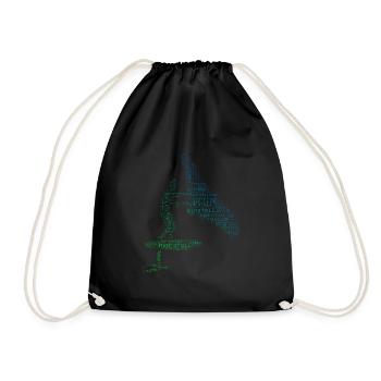 foilwing wingsurfing Women hydrofoil wingsurf - Drawstring Bag - black - Front