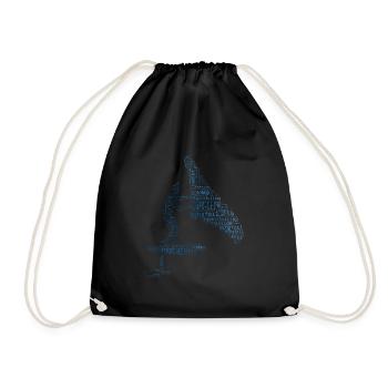 men wingfoil wingsurfen hydrofoil foilwing - Drawstring Bag - black - Front
