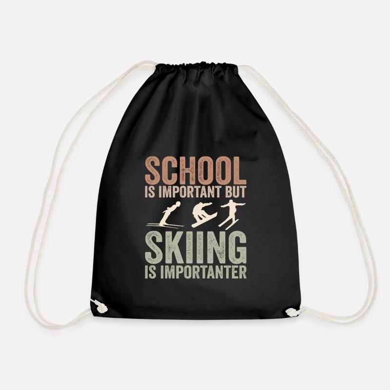 School is important but skiing is importanter - Sac de sport léger - noir