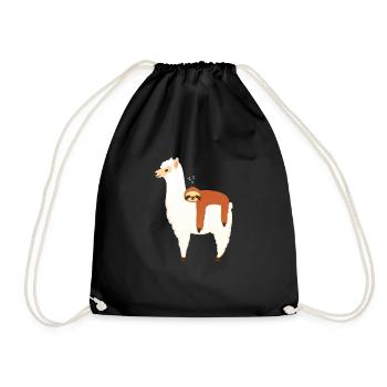 Sloth Sleeping On Alpaca - Sac de sport léger - noir - Devant
