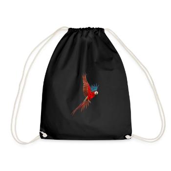 Bunter Papagei Roter Ara Fliegen Fan Geschenk - Turnbeutel - Schwarz - Vorne