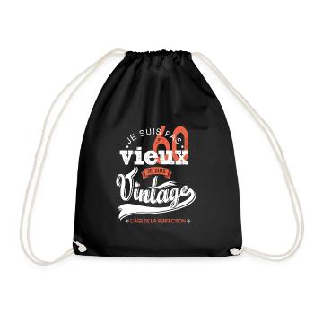 anniversaire 60 ans Je suis vintage cadeau 60 ans - Sac de sport léger - noir - Devant
