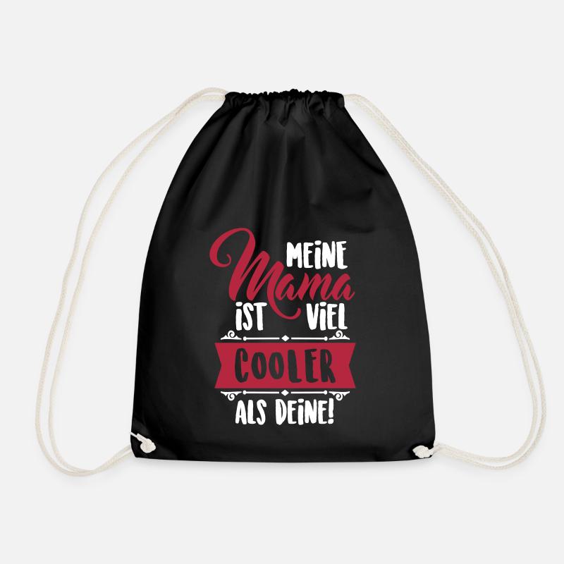 Meine Mama ist viel cooler als deine! Mutter Kind - Turnbeutel - Schwarz