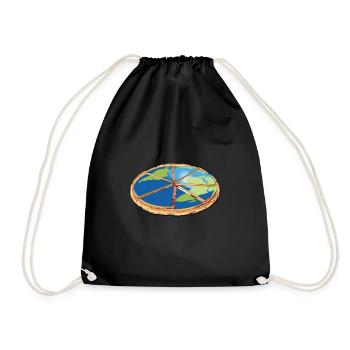 Pizza carries earth - Drawstring Bag - black - Front
